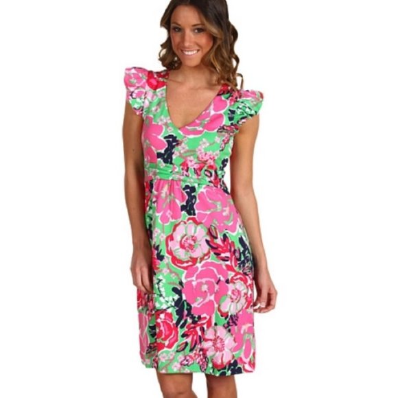 Lilly Pulitzer Dresses & Skirts - Lilly Pulitzer A Thing Called Love Cherry Floral Silk Dress Sz S
